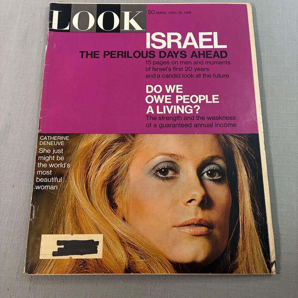 Vintage 1968 LOOK Magazine Catherine Deneuve Israel 20 Years Apr 30 See Descr